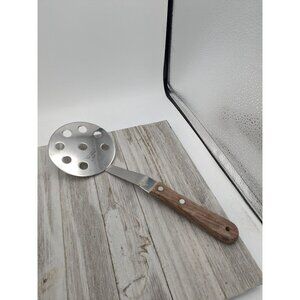 Vernco Stainless Steel 12” Slotted Spatula Pancake Wood Handle Japan Advertising